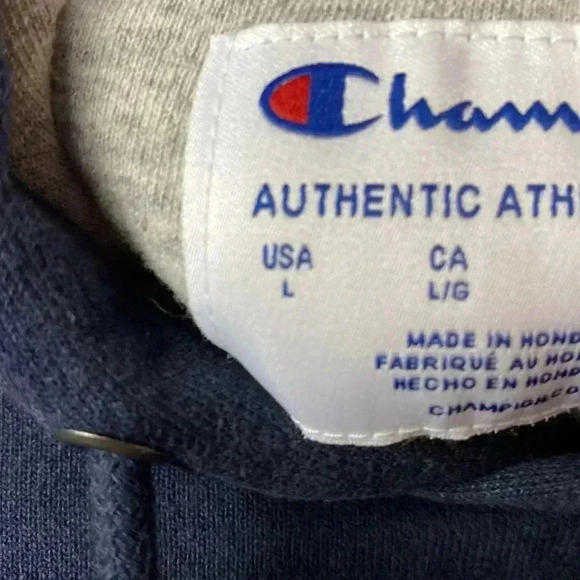 CHAMPION MENS LARGE HOODED PULLOVER SWEATSHIRT DRAWSTRING POCKETS USA DESIGN - Picture 7 of 12